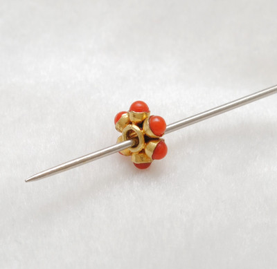 8x4 mm 18k Gold Bead Spacer Charm Coral gemstone Finding Bead
