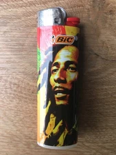 1 PC BIC Standard Regular Sized Premium Vinyl Wrapped Bob Marley Yellow Rasta