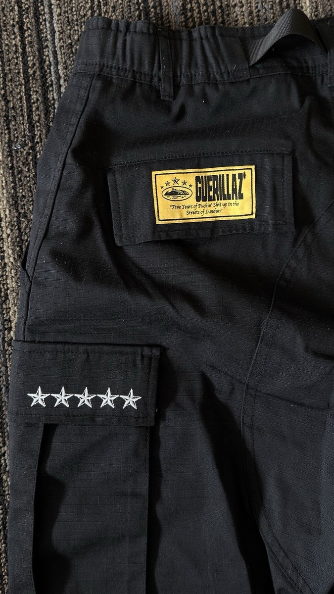 corteiz 5 starz special edition black guerillaz cargo pant | eBay
