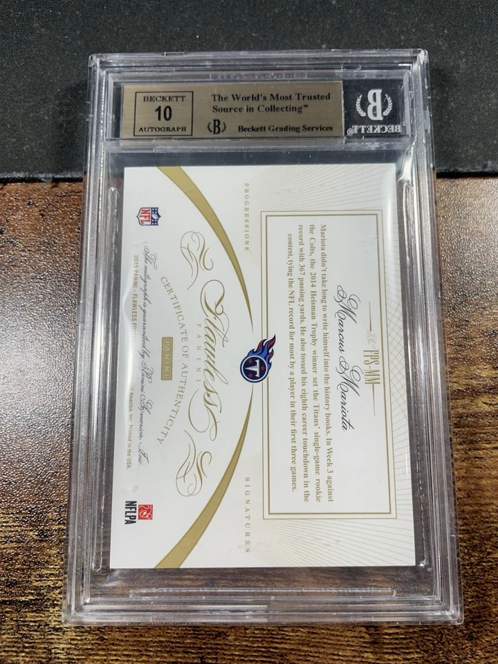 Marcus Mariota 2015 Panini Flawless Progression Signatures RC automático/25 BGS 9,5 Foto 3 de 3