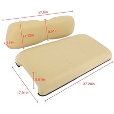 New Beige Front Seat Bottom Fits Club Car DS 2000.5 -Up Golf Cart