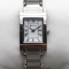 Silpada Designs Tank Watch Women 19mm Silver Tone New Battery 6.75"