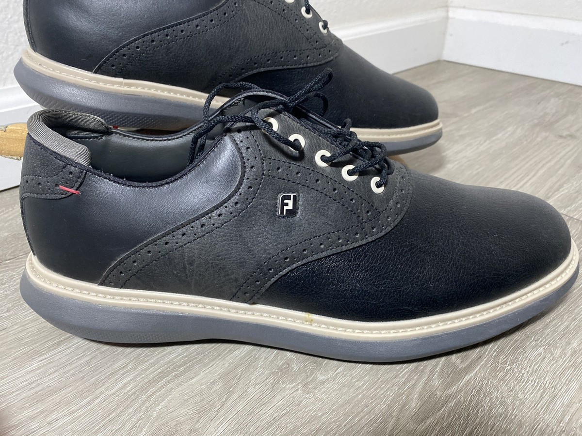 FootJoy Mens Black Leather Golf Shoes Oxfords Performance Size 13M