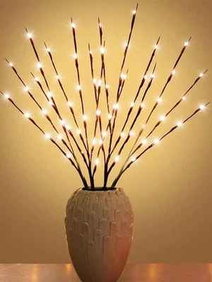 20 LED Branch Twig Lights Light Up Willow Tree Branches Bedroom Home Party Decor