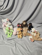 Ty Beanie Baby Lot Monkeys Dogs Bears