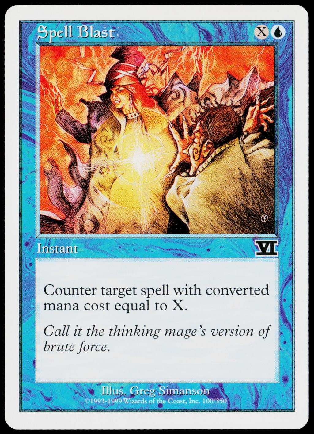 Spell Blast 100 Common Classic Sixth Edition Magic: The Gathering Near Mint