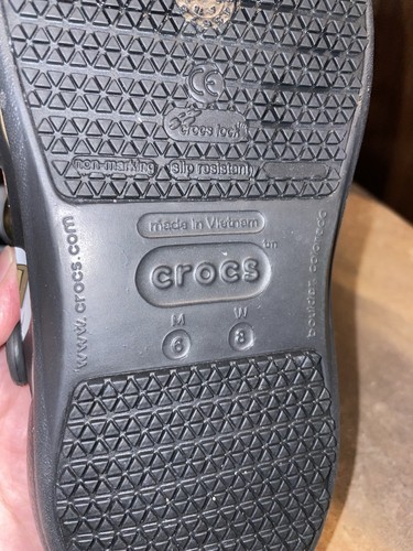 Crocs Bistro Foodie Graphic Clogs Round Toe Slip On Comfort Black Size M6-W8 * - Picture 7 of 9