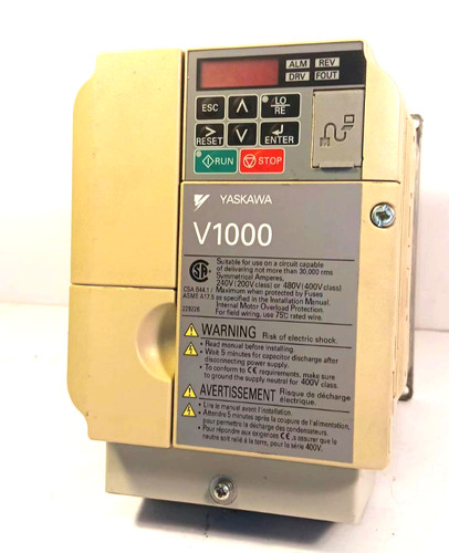 3 HP AC Drive Yaskawa V1000 CIMR-VU2A0010FAA REV. C, 200-240V 1-Phase Input