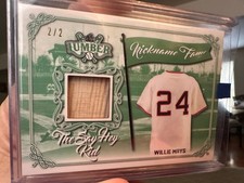 (ONLY 2 MADE) 2021 WILLIE MAYS GAME USED BAT CARD # 2/2  GREAT !!    A+   _  ;