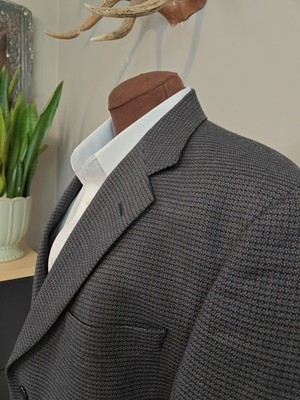   Yves St Germain Mens Wool Sports Coat 42L Blue Brown 3 Button USA