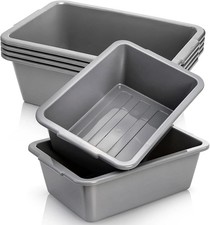 6 Pack Plastic Bus Tubs 8L Meat Lugs Tote Small Food Service Basin