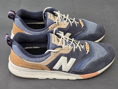 New Balance 997H CM997HAK Men's Canvas Suede Shoes Navy Tan Cream Size 12