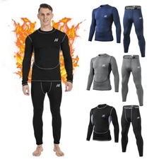 2Pieces/set Men's Winter Warm Fleece Underwear Soft Long Johns Base Layer Indoor