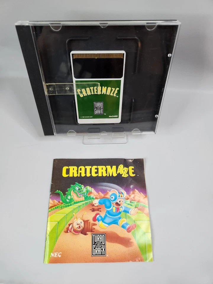 CraterMaze (TurboGrafx-16, 1990) CIB Complete In Case - Card, Case, Manual  - Image 3 of 4