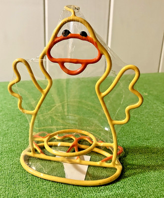 NOS Coated Wire Easter Chick Egg Holder Yellow 5 