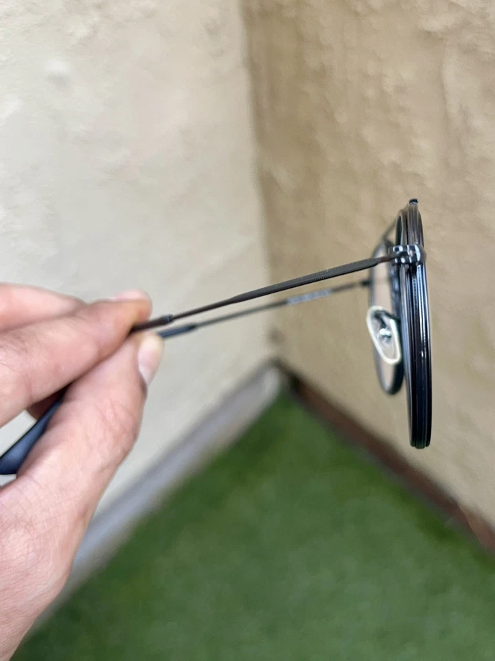 Nuevo con etiquetas Auténtico Ray Ban Redondo Doble Puente Metal Rb3647-N 3647 Negro Transparente 51/22 Foto 3 de 4