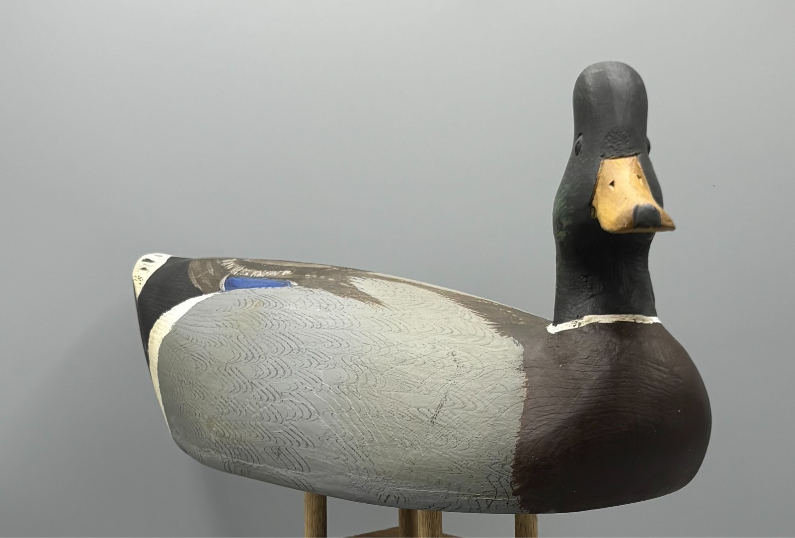 SIGNED TOM HUMBERSTONE (UPSTATE NY) TURNED HEAD MALLARD DRAKE - EXC COND