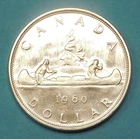 1960 Canada Silver Dollar - Uncirculated