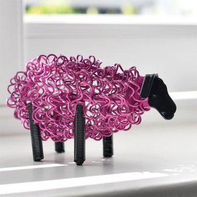 Metall Schaf Ornament - rustikale Bauernhof Tier Thema Wohndeko Geschenke - lila