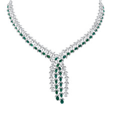 10.38 CT Diamond Natural Emerald Pendant Necklace 14K White Gold G SI 16"