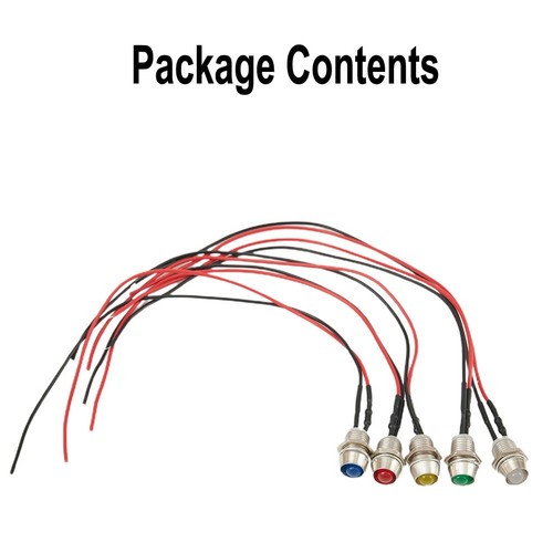 5Pcs 12V Volt Car Boat LED Indicator Light Dash Dashboard Panel Lamp - Picture 4 of 23