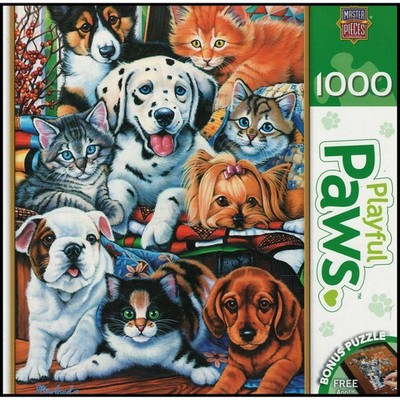Master Pieces Playful Paws ''Hide & Seek'' 1000 Piece Jigsaw Puzzle
