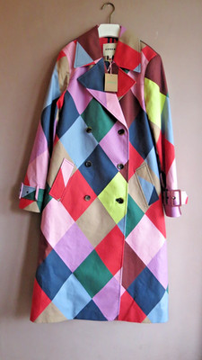 Zweireihiger Trenchcoat BODEN Größe UK 14 Multi Riesenharlekin neu mit Etikett