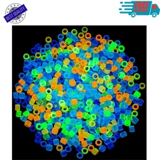 2400 Pcs Glow in the Dark Pony Beads, UV Pony Beads, Mix 11 Colors Hairbead Bulk