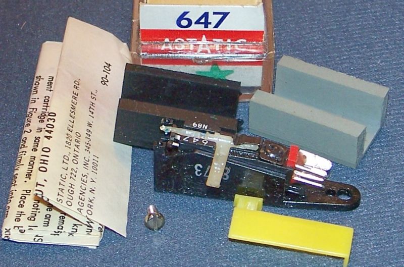 Astatic 647 Cartridge for PU3012A EV 5455D 647D Crown N51P-81F Record Players-image
