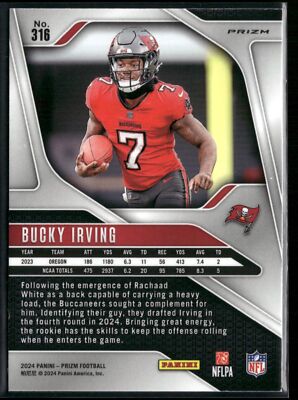 2024 Panini Prizm Orange Lazer Bucky Irving Tampa Bay