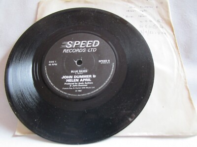 John Dummer & Helen April Blue Skies Speed Records Ltd SPEED8 Vinyl 7inch Single