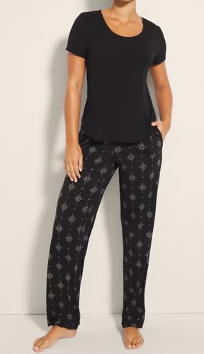 New SOMA COOL NIGHTS Pajama Set Pants & Top Winter Wonder Black Size XS - Picture 1 of 5