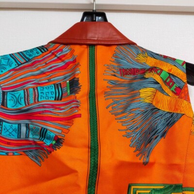 HERMES Lamb Leather Silk Vintage Vest Gilet Size 40 Used | eBay