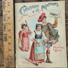 RARE Father Tuck's "Little Artist's" Series Children of all Nations Painting