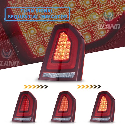 VLAND Pair RED LED Tail Lights For 2011-2014 Chrysler 300 W/Startup Animation - Picture 5 of 10