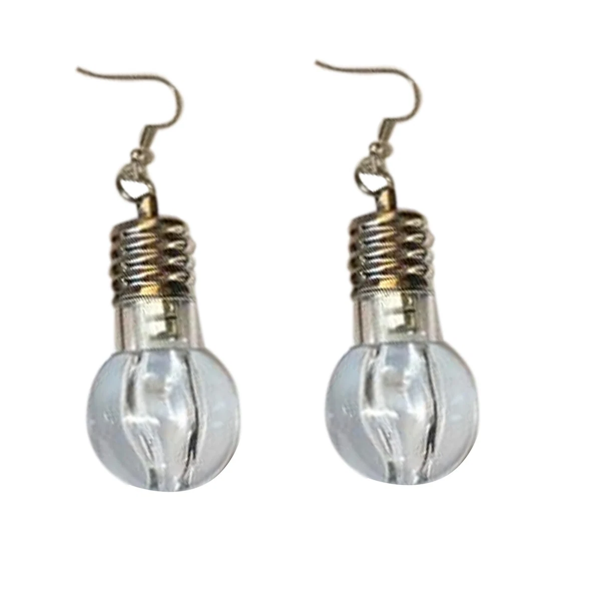 Colorful Led Light Bulb Earrings For Rave And Party 1 Pair Dainty