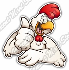 Rooster Cock Chicken Thumb Up Cartoon Gift Car Bumper Vinyl Sticker Decal 4.6"