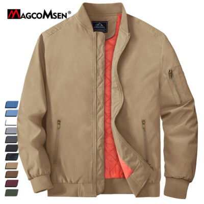 Men's Windbreaker Warm Bomber Jackets Padded Spring Lightweight Casual Work Coat