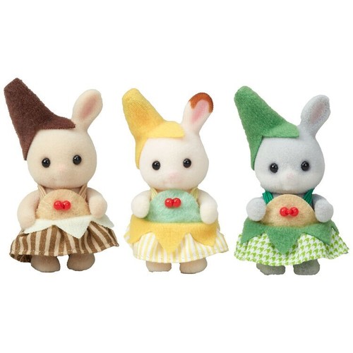 Epoch Sylvanian Families Calico Critters Baby Trio Banana Fruit Japan - Picture 2 of 4