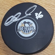 Autographed MATTHEW BARNABY Pittsburgh Penguins 50th Ann Hockey Puck Show Ticket
