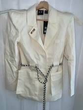 Brand New Adidas X Ivy Park Fitted Belted Blazer Jacket Size Xs Cream