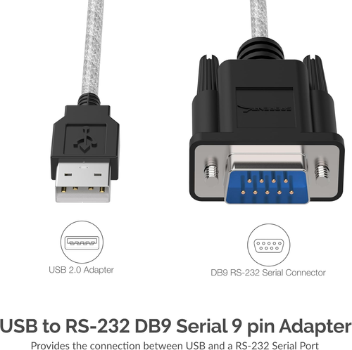 SABRENT 6-FT USB to RS-232 DB9 Serial 9 Pin Adapter (Prolific PL2303) (SBT-USC6K - Picture 2 of 12