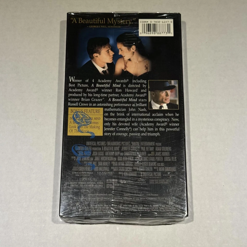 A Beautiful Mind VHS 2002 Awards Edition New Sealed - Image 2 of 4