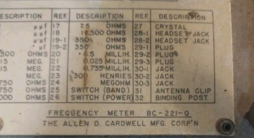 ARMY Signal Corps Frequency Meter 125 To 20.000 KILOCYCLES BC-221-Q ESTATE PM - Zdjęcie 18 z 24