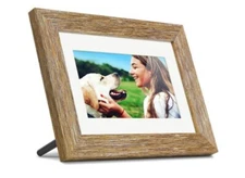 Aluratek Distressed Wood Digital Photo Frame with Automatic Slideshow 7 inch