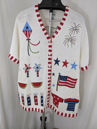 QVC Quacker Factory 1X Cardigan Sweater 
