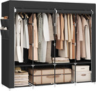 Portable Closet, Wardrobe Closet Organizer with Cover, 4 Hanging Rods and Shelve