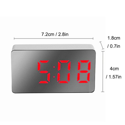 Mini LED Electric Digital Alarm Clock USB Charging Mirror Temperature Display - Picture 20 of 21
