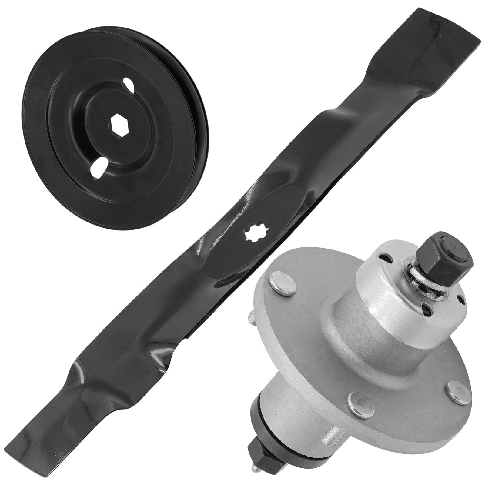 Дисковый шпиндель Caltric с лезвием и шкивом для John Deere X304 X310 FS600V-BS21R 42