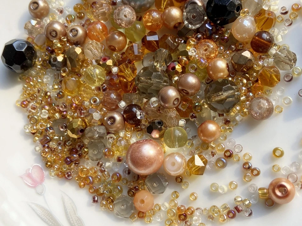 Weihnachten DIY Schmuck Basteln Set Glasperlen MIX 8mm/4mm/2mm bunt rund Perlen - Bild 4 von 4
